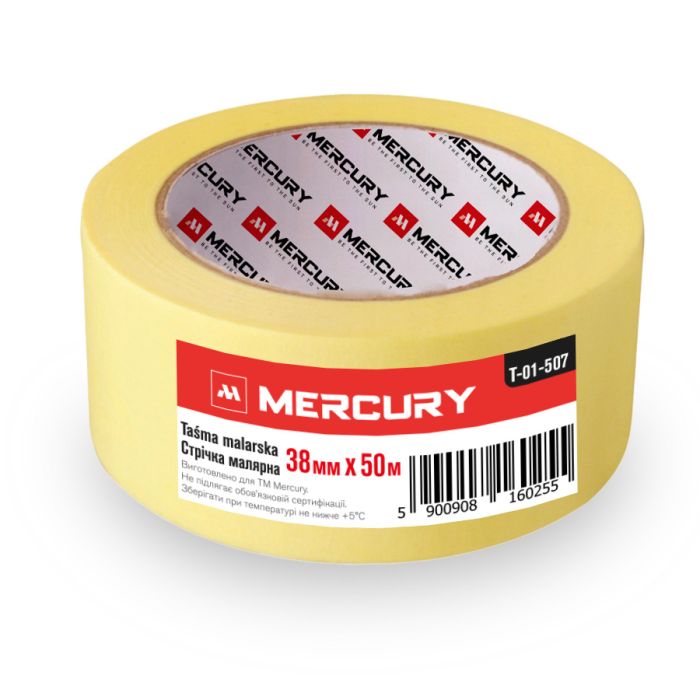 Малярная лента желтая 38 мм 50 м MERCURY