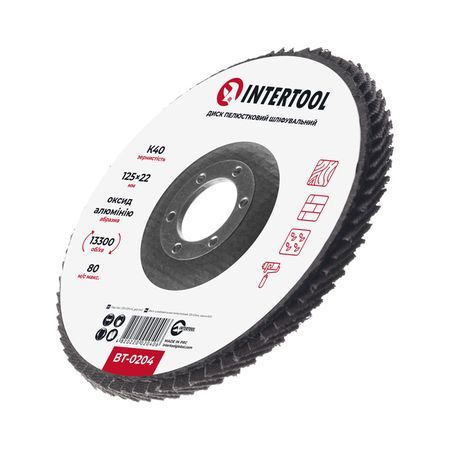 Круг лепестковый торцевой КЛТ 125 мм P40 Intertool