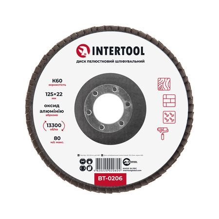 Круг пелюстковий торцевий КЛТ 125 мм P60 Intertool