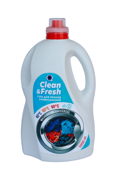 Гель для стирки 5 л Clean&Fresh Universal для белых и цветных вещей