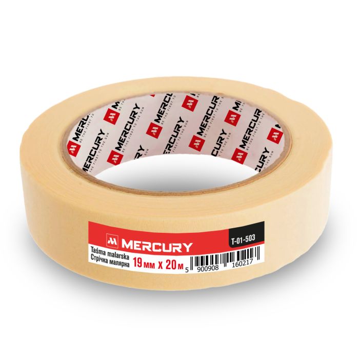 Малярная лента желтая 19 мм 20 м MERCURY
