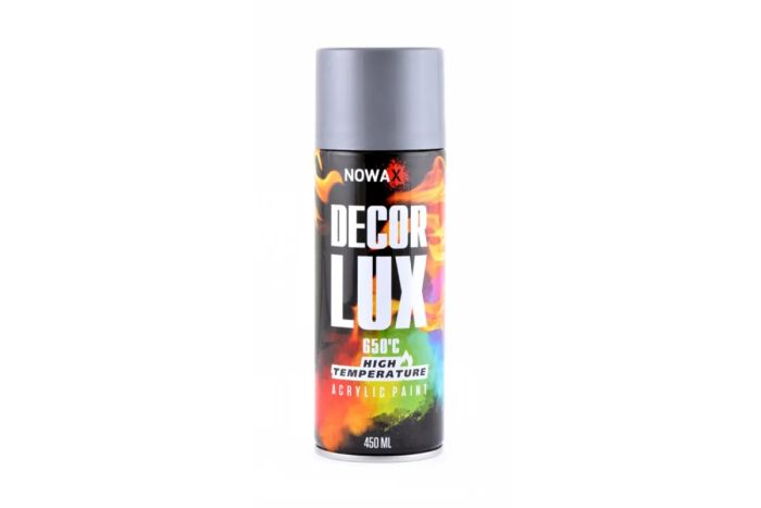 Краска высокотемпературная 650° Серая SILVER GREY RAL 9022 450 мл DecorLUX