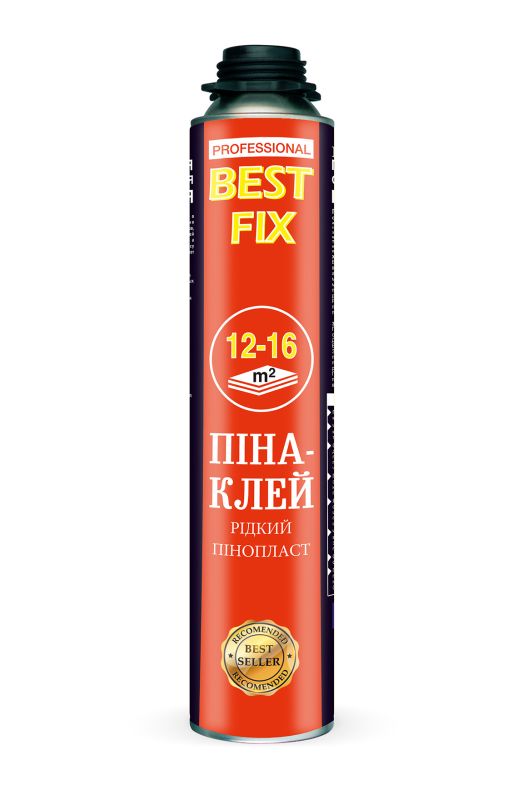 Клей-пена под трубку и пистолет 2 в 1 всесезонная BestFix Prof 12-16 м2