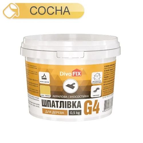 Шпаклевка для дерева Сосна 0.5 кг Гарант-4 DivoFix