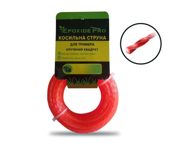 Косильная струна для тримера 2 мм 15 м крученый Квадрат Epoxide Pro