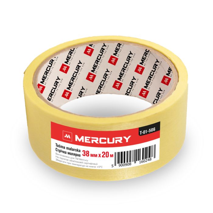 Малярная лента желтая 38 мм 20 м MERCURY