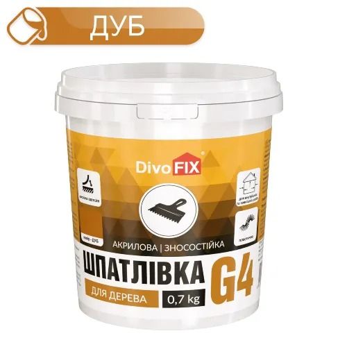 Шпаклевка для дерева Дуб 0.7 кг Гарант-4 DivoFix