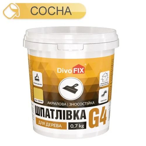 Шпаклевка для дерева Сосна 0.7 кг Гарант-4 DivoFix