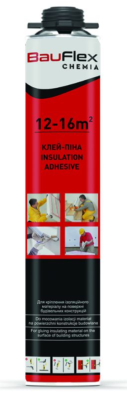 Клей-пена полиуретановая под пистолет 12-16 м2 800 мл BauFlex