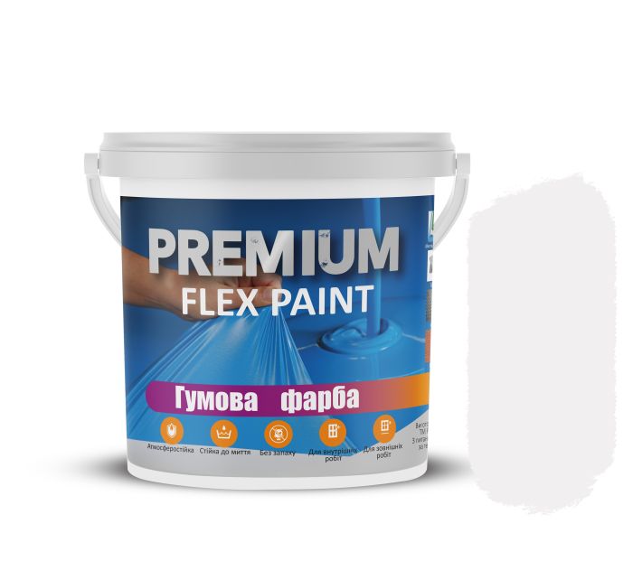 Резиновая краска 3 л Белая PREMIUM