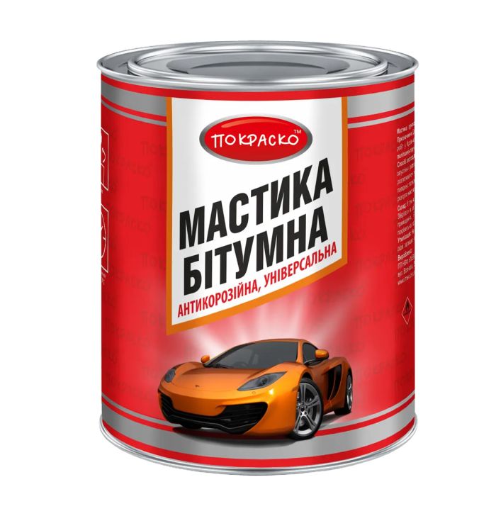 Мастика битумная 1 л 0.75 кг Антикорозийная Покраско