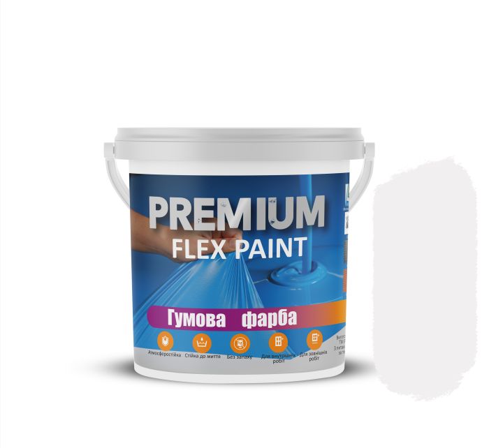 Резиновая краска 1 л Белая PREMIUM