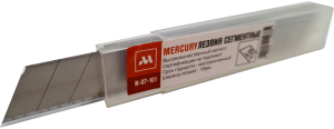 Лезвия для ножа 18 мм толщина 0.33 мм упаковка 10 лезвий MERCURY