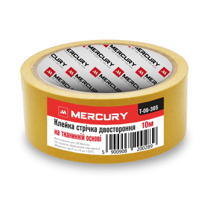 Скотч двосторонній 48 мм х 10 м на тканинній основі MERCURY