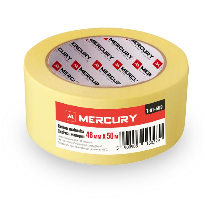 Малярная лента желтая 48 мм 50 м MERCURY