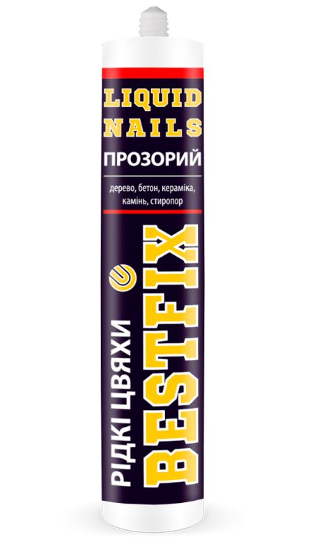 Жидкие гвозди акриловые клей монтажный Прозрачный 300 мл BESTFIX