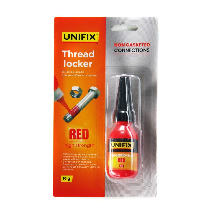 Фиксатор резьбы для неразборных соединений Красный 10 г UNIFIX