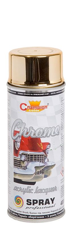 Фарба акрилова в аерозолі Золотистий з ефектом Супер Хром 400 мл SUPER CHROM ZLOTY Champion