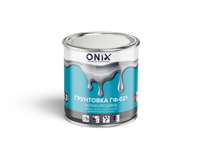 Грунт по металлу 2.8 кг ГФ-021 Черный антикорозийный "ONIX"