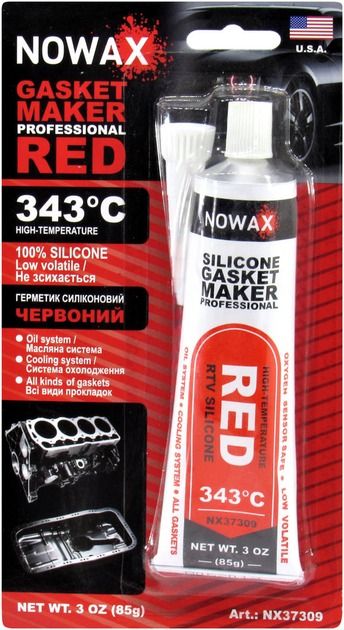 Герметик високотемпературний 85 г Червоний Nowax