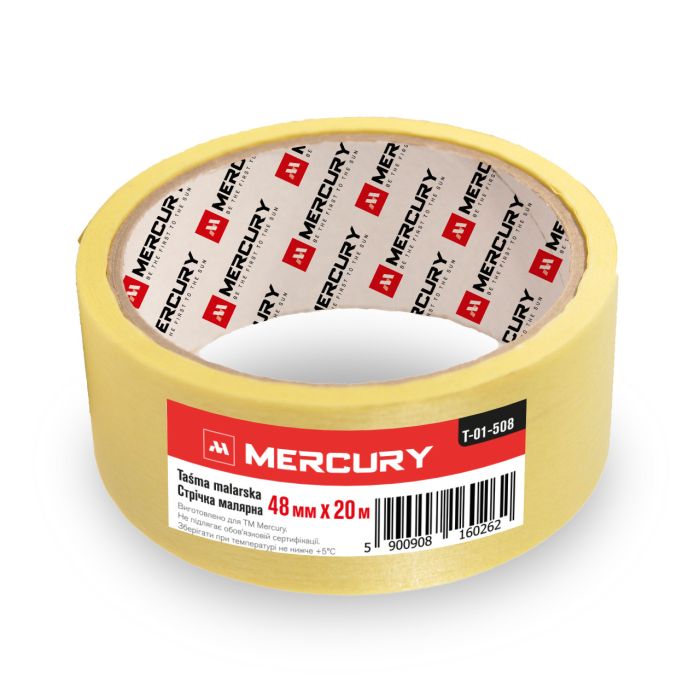 Малярная лента желтая 48 мм 20 м MERCURY
