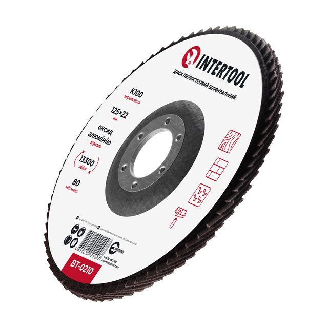 Круг лепестковый торцевой КЛТ 125 мм P100 Intertool