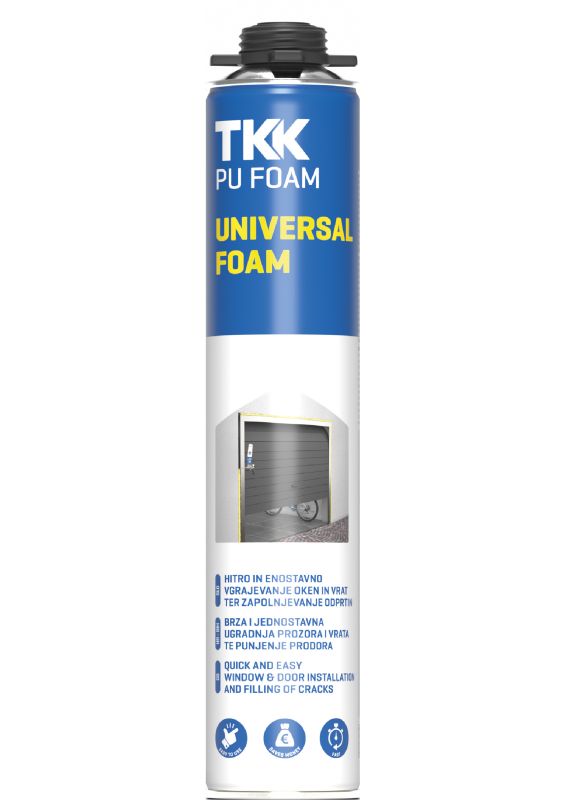 Пена монтажная под пистолет 600 мл 38 л выход пены ТКК PU FOAM UNIVERSAL